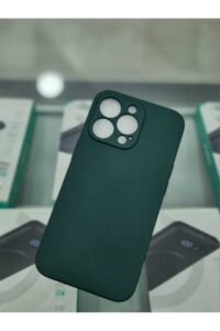iPhone 13 Pro Uyumlu Koyu Yeşil İçi Kadife Kapalama Lansman Kılıf