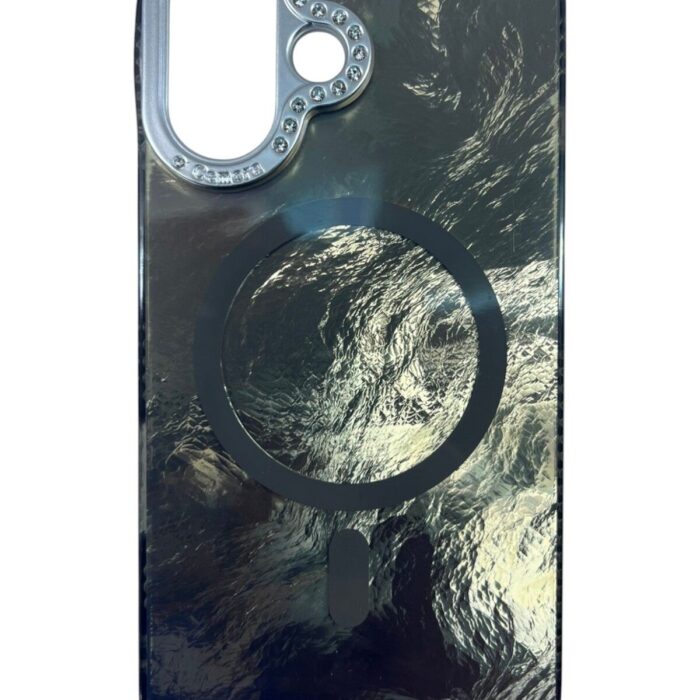 iPhone 16 Siyah Marble Kılıf