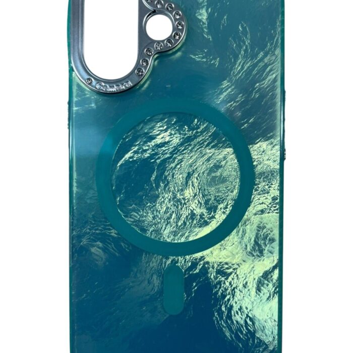 iPhone 16 Turkuaz Marble Kılıf