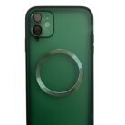 İphone 11 Koyu Yeşil Metal Krom Mercekli Kılıf