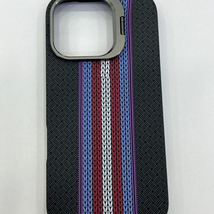 iPhone 15 Pro Max Karbon Magsafe Stantlı Lüx Kılıf Lacivert