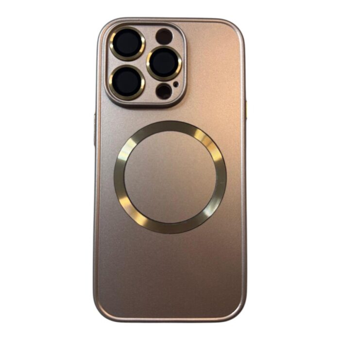 iPhone 14 Pro Gold Metal Krom Mercekli Kılıf