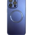 İPhone 14 Pro Max Mavi Metal Krom Mercekli Kılıf