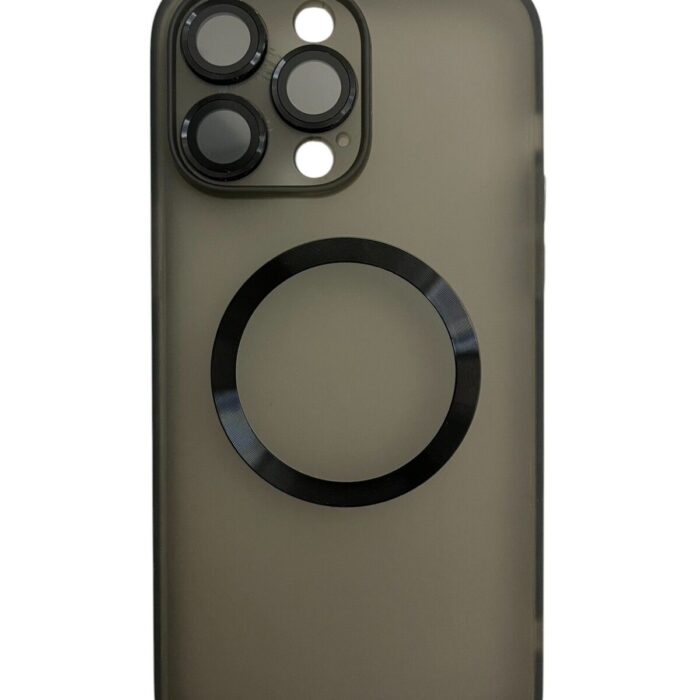İPhone 14 Pro Max Siyah Metal Krom Mercekli Kılıf