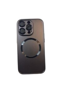 iPhone 14 Pro Siyah Metal Krom Mercekli Kılıf