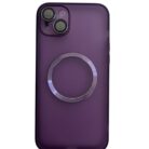 İPhone 15 Plus Mor Metal Krom Mercekli Kılıf