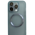 İPhone 15 Pro Mavi Metal Krom Mercekli Kılıf