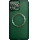 İPhone 15 Pro Max Koyu Yeşil Metal Krom Mercekli Kılıf