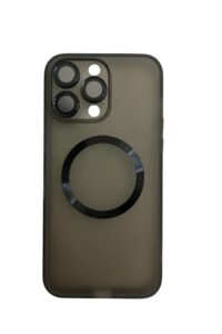 İPhone 15 Pro Max Siyah Metal Krom Mercekli Kılıf