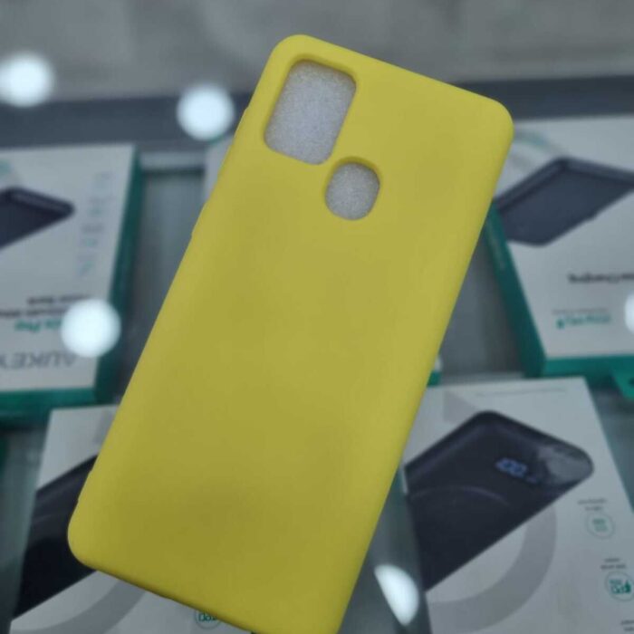 Samsung Galaxy A21s Lansman İçi Kadife Sarı Kapak