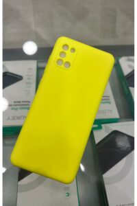 Samsung Galaxy A31 Lansman İçi Kadife Sarı Kapak