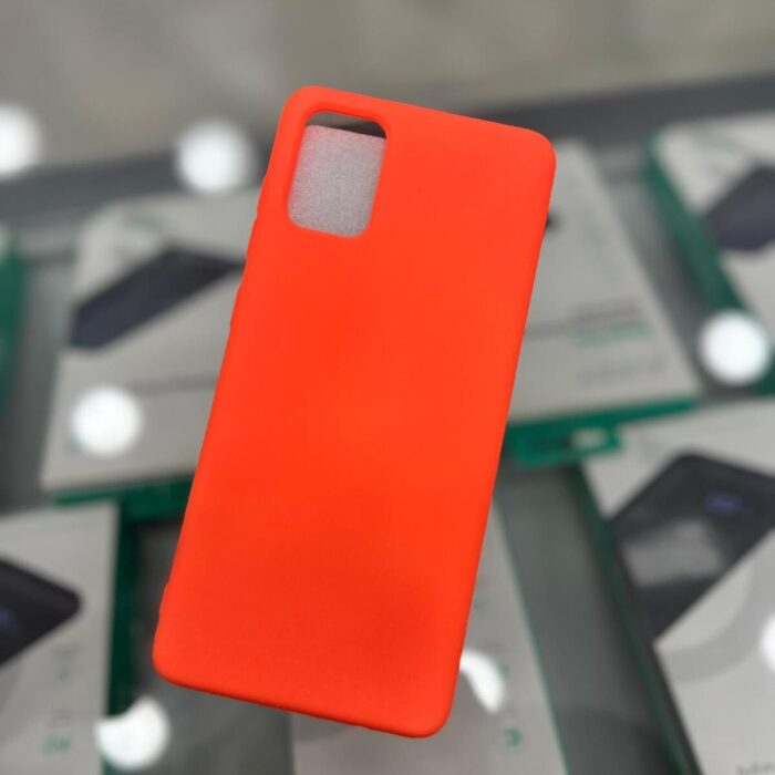 Samsung Galaxy A51 Lansman İçi Kadife Turuncu Kapak