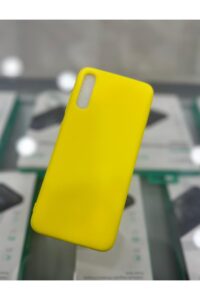 Samsung Galaxy A70 Lansman İçi Kadife Sarı Sert Kapak