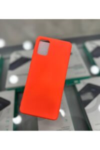 Samsung Galaxy A71 Lansman İçi Kadife Turuncu Kapak