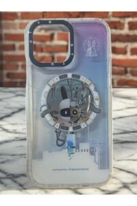 iPhone 13 Pro Çok Renkli Robot Tavşan Baskılı Magsafe Kılıf