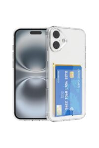 iPhone 16 Plus Şeffaf Kartlıklı Korumalı Kılıf