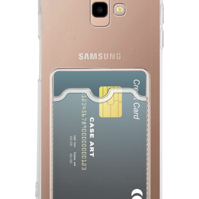 Samsung J4 Plus Şeffaf Kartlıklı Korumalı Kılıf