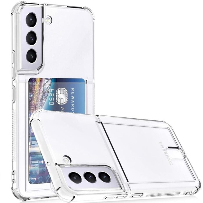 Samsung S21 Plus Şeffaf Kartlıklı Korumalı Kılıf