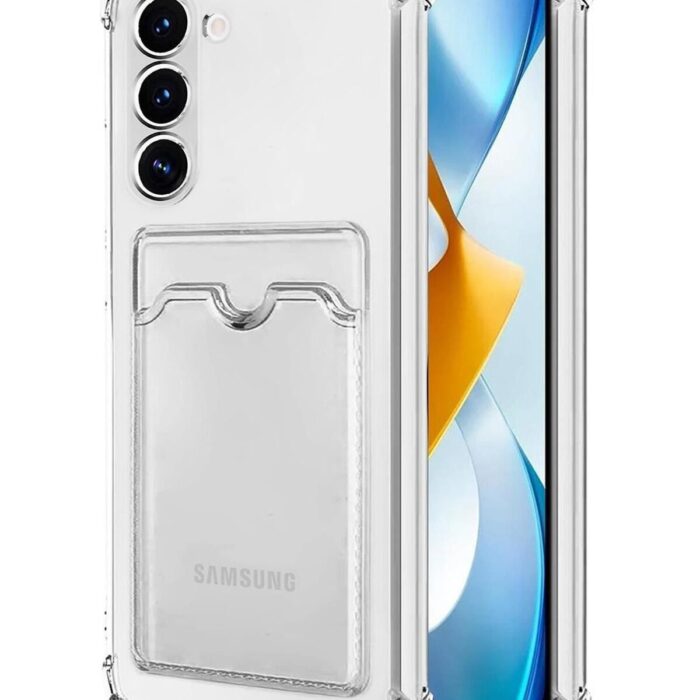 Samsung S23FE Şeffaf Kartlıklı Korumalı Kılıf