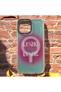 iPhone 13 Pro Max Çok Renkli Luck Baskılı Magsafe Kılıf