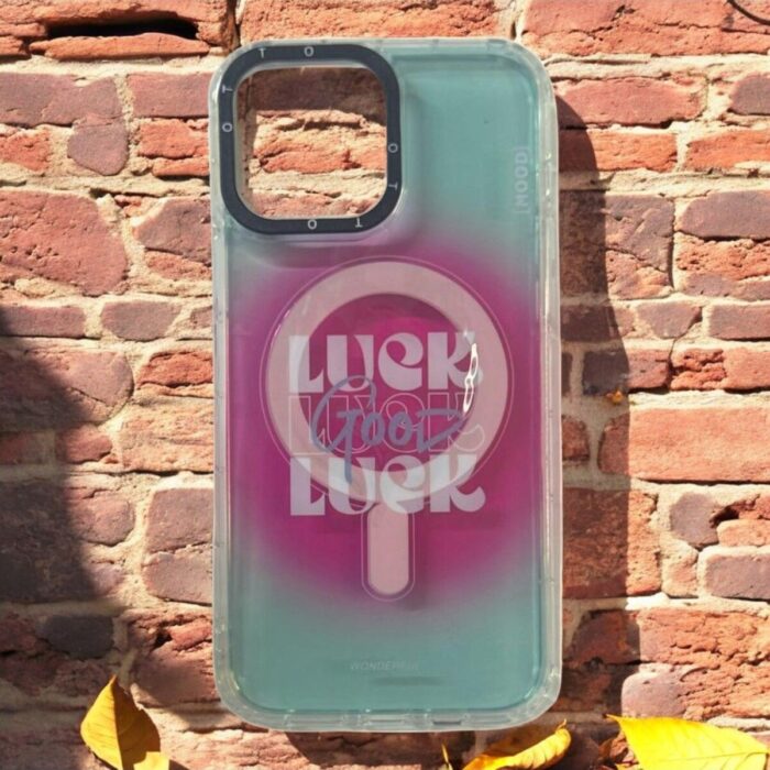 iPhone 14 Pro Max Çok Renkli Luck Baskılı Magsafe Kılıf