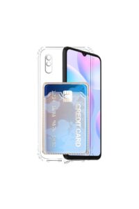 Xiaomi Redmi 9A Şeffaf Kartlıklı Korumalı Kılıf