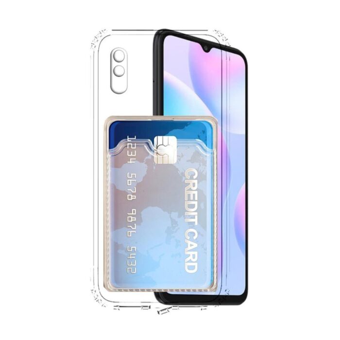 Xiaomi Redmi 9A Şeffaf Kartlıklı Korumalı Kılıf