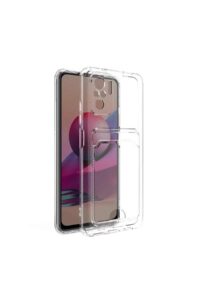 Xiaomi Redmi Note 10 / Note 10S Şeffaf Kartlıklı Korumalı Kılıf