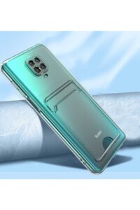 Xiaomi Redmi Note 9 Pro Şeffaf Kartlıklı Korumalı Kılıf