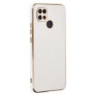 Oppo A15 Beyaz Krom Lazer Kılıf