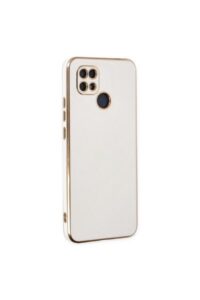 Oppo A15 Beyaz Krom Lazer Kılıf