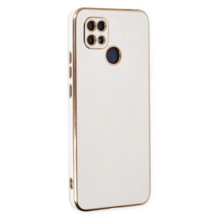 Oppo A15 Beyaz Krom Lazer Kılıf