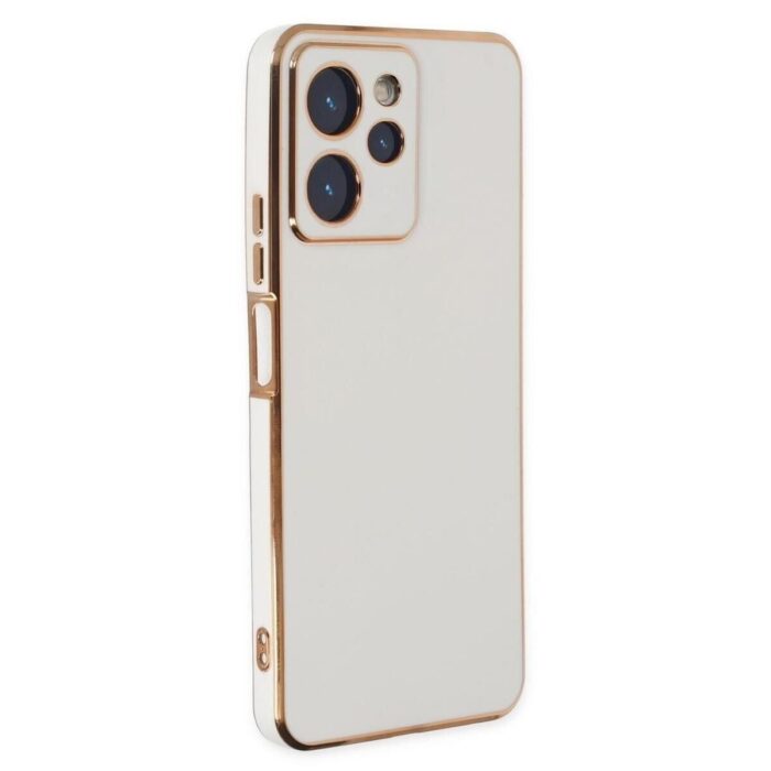 Poco X5 Pro Beyaz Krom Lazer Kılıf