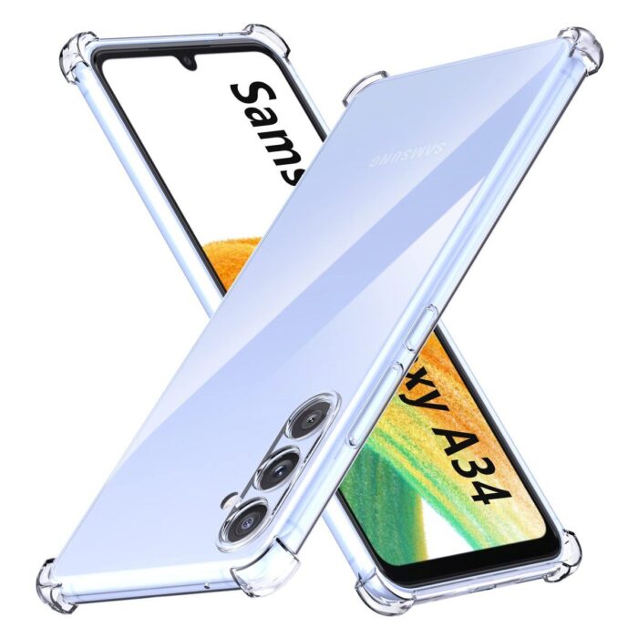 Samsung A34 Antishock Airbag Köşe Korumalı Şeffaf Kılıf