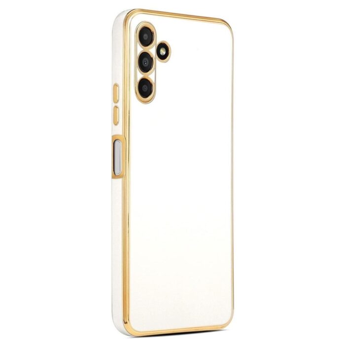Samsung Galaxy A54 Beyaz Krom Lazer Kılıf