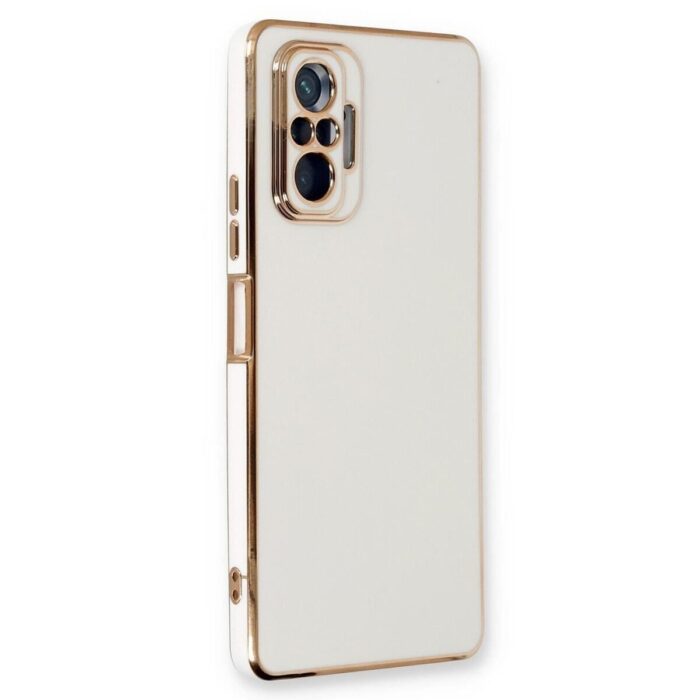 Xiaomi Redmi Note 10 Pro Beyaz Krom Lazer Kılıf