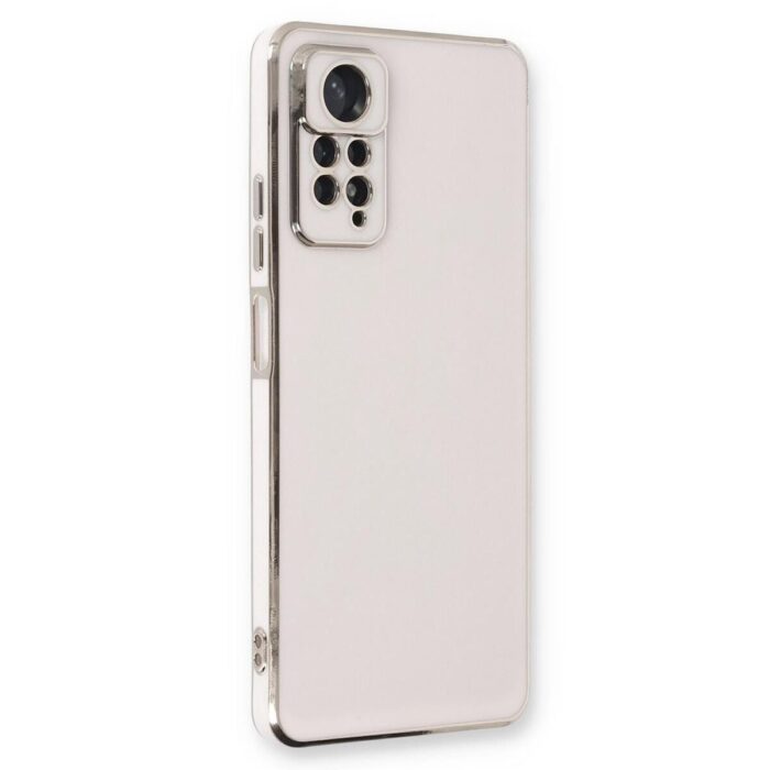 Xiaomi Redmi Note 12 Pro Beyaz Krom Lazer Kılıf