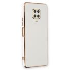 Xiaomi Redmi Note 9 Pro Beyaz Krom Lazer Kılıf