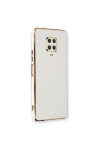 Xiaomi Redmi Note 9 Pro Beyaz Krom Lazer Kılıf