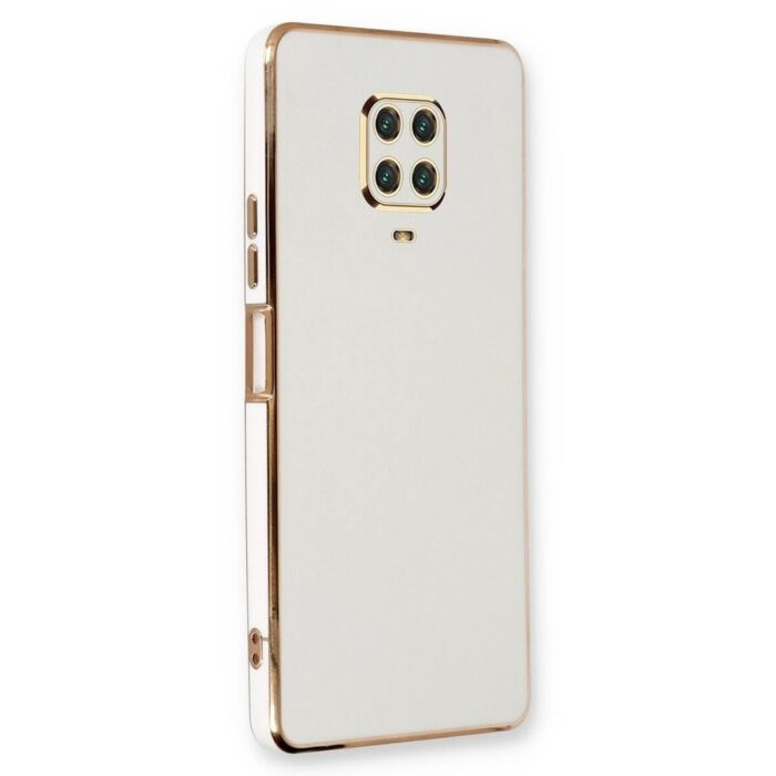 Xiaomi Redmi Note 9 Pro Beyaz Krom Lazer Kılıf
