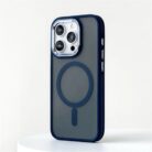 Lüx Magsafe Mat Kamera Yükseltili Kılıf iPhone 15 Pro Max Mavi