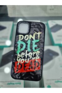 iPhone 14 Baskılı Kabartmalı Sert Kapak
