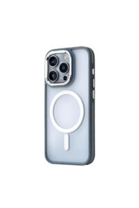 Lüx Magsafe Mat Kamera Yükseltili Kılıf iPhone 15 Pro Uyumlu  Naturel Titanyum