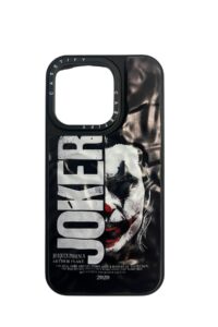 İPhone 14 Pro Siyah Joker Baskılı Kabartmalı Kılıf