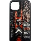 İPhone 14 Siyah Urban Street Baskılı Kabartmalı Kılıf
