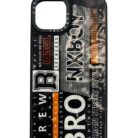 İphone 14 Siyah Urban Street Style Baskılı Kabartmalı Kılıf