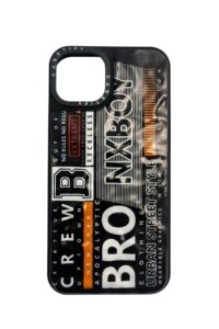 İphone 14 Siyah Urban Street Style Baskılı Kabartmalı Kılıf