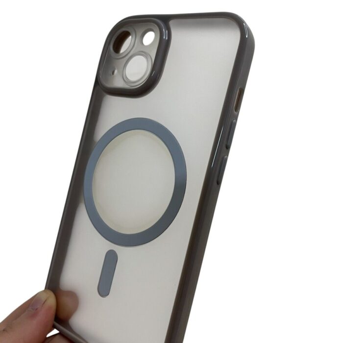 İPhone 15 Gri Buzlu Magsafe Kılıf