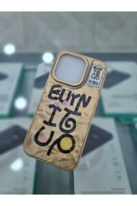 iPhone 15 Pro Baskılı Kabartmalı Gold Sert Kapak