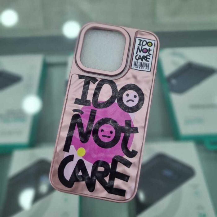 iPhone 15 Pro Baskılı Kabartmalı Pembe Sert Kapak